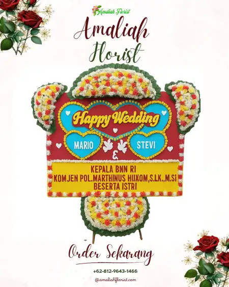 Papan Bunga Pernikahan Geselma